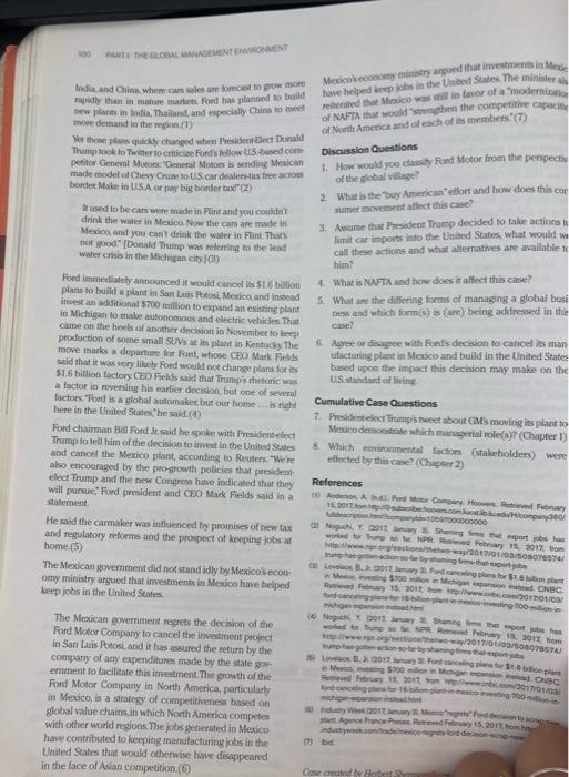 question 5 Case 3-2 Ford: Bringing It On Back