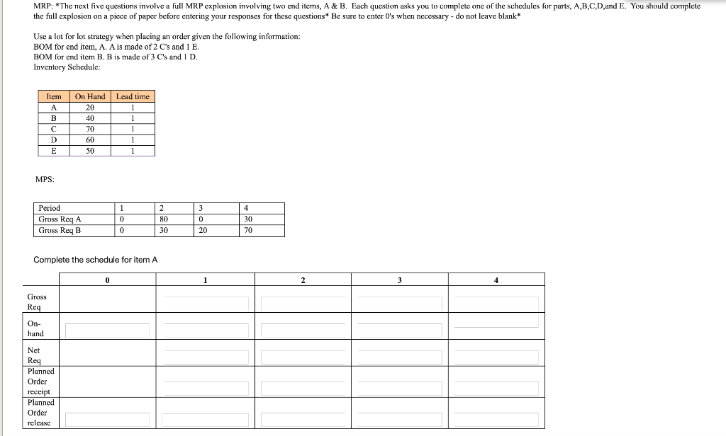 I need A through E and I need to see all