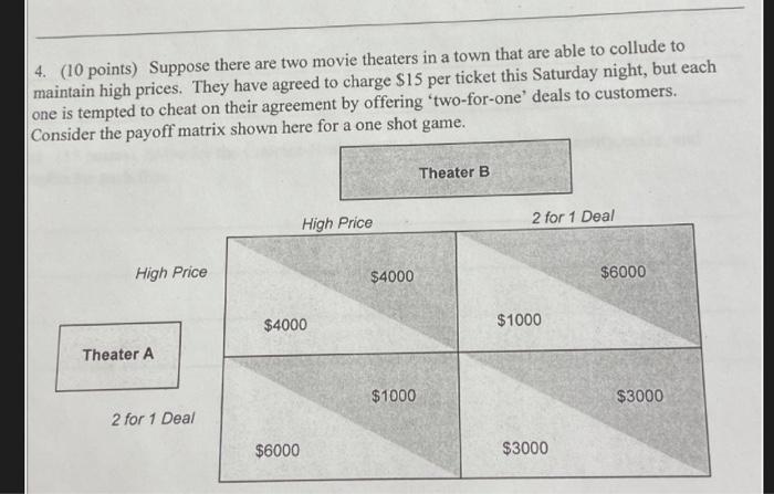4. (10 points) Suppose there are two movie