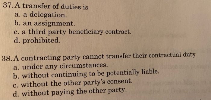 business law chapter 15 third party rights 37.A