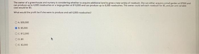 The owner of a greenhouse and nursery is