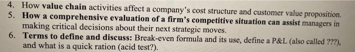 4. How value chain activities affect a company's