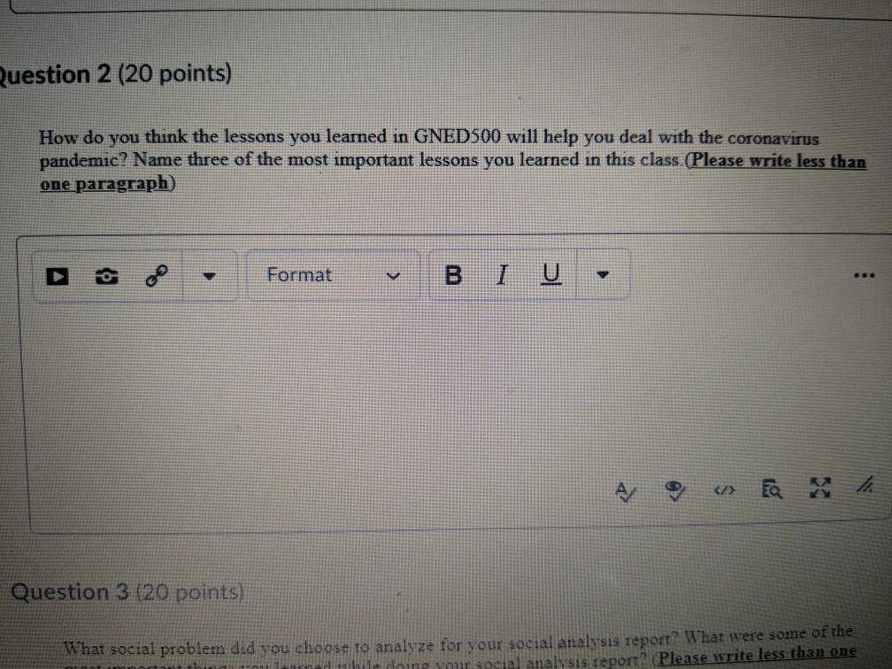 can anyone give me the answer? Question 2 (20