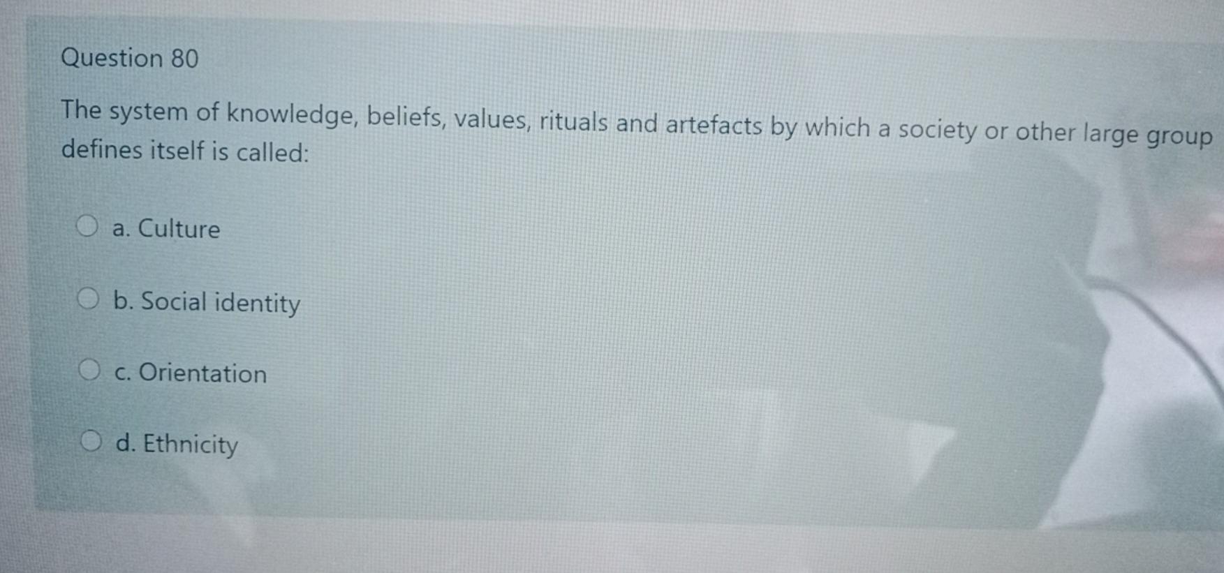 marketing Question 80 The system of knowledge,