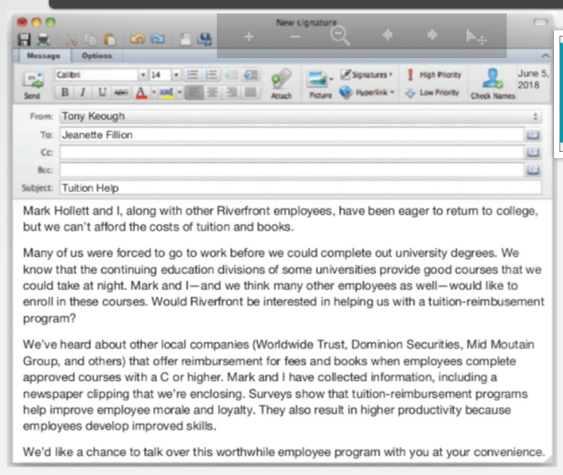 New signature Message Options Carbon Send BT 2