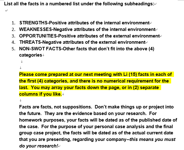 List all the facts i Business Policy and Strategy