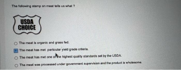 The following stamp on meat tells us what ? USDA