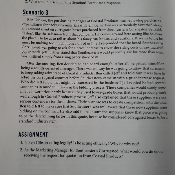 2. What should Lisa do in this situation?