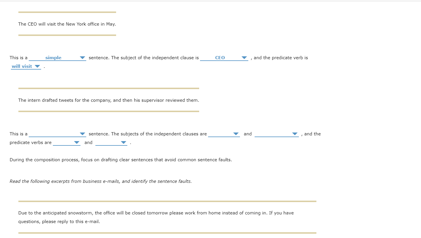 The CEO will visit the New York office in May.