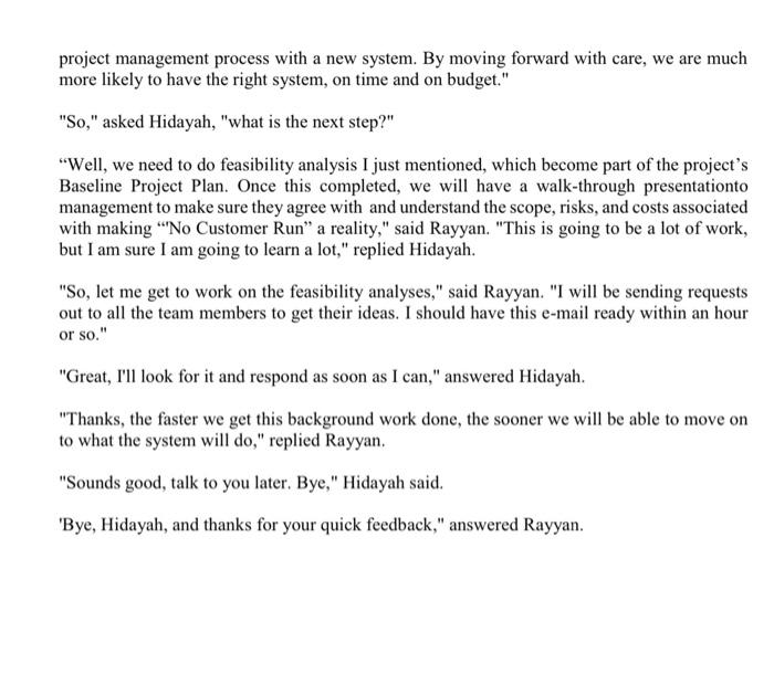 Now that the "No Customer Run" project team has