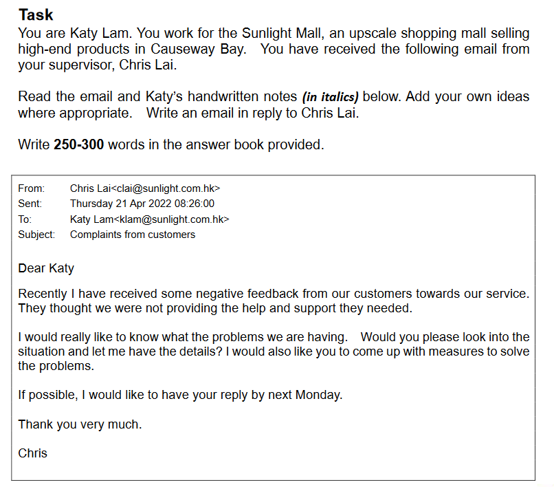 Task You are Katy Lam. You work for the Sunlight