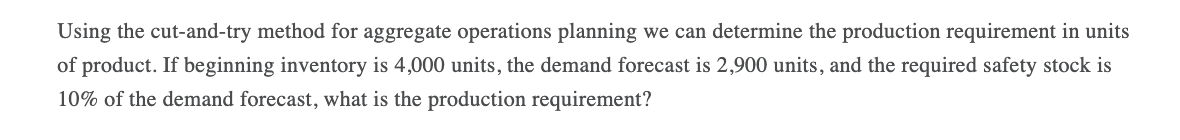 Using the cut-and-try method for aggregate
