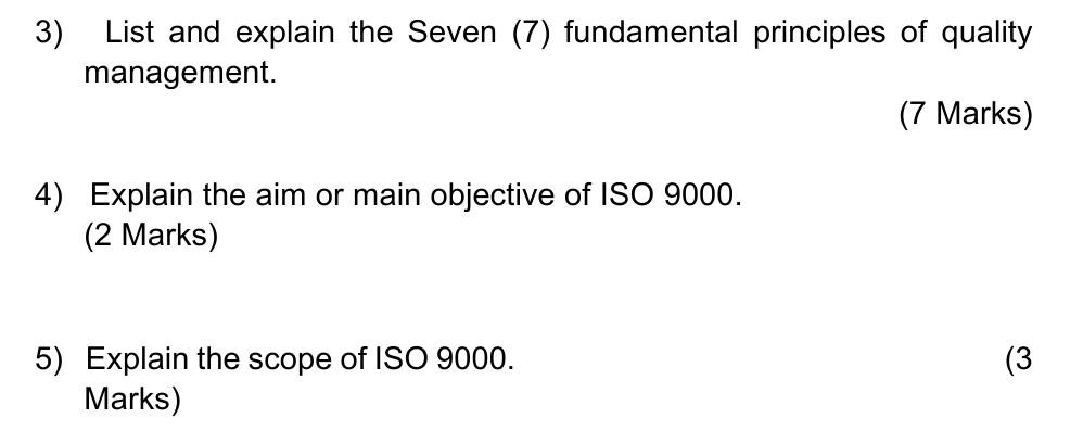 Quality Management System and Auditing Questions