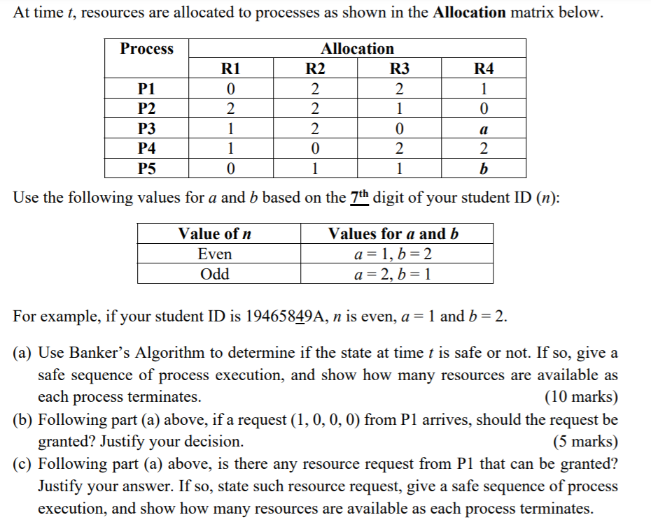 a=1, b=2 One computer system consists of five