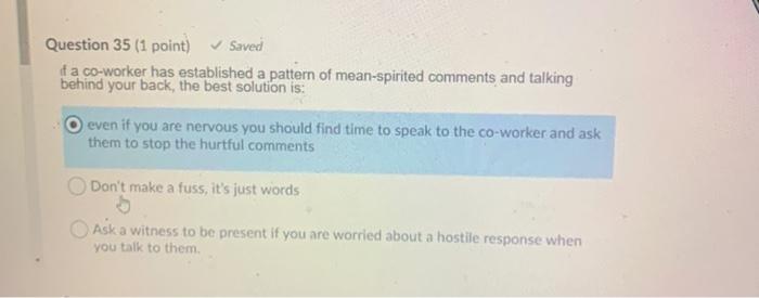 Question 26 (1 point) Saved If a supervisor gets