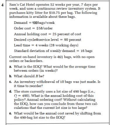 SOLVE ONLY 5 (A, B, & C) 4 Sam's Cat Hotel