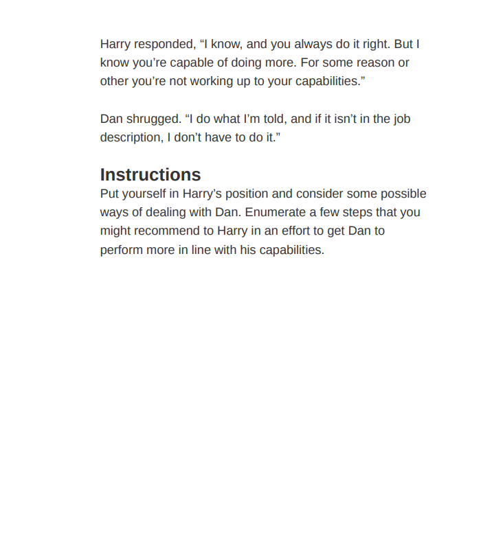 answer the question,Put yourself in Harrys