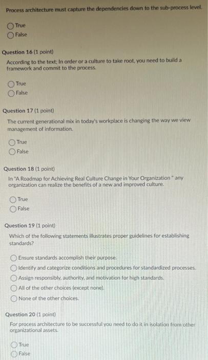 Process architecture must capture the