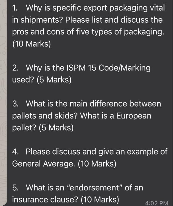 1. Why is specific export packaging vital in