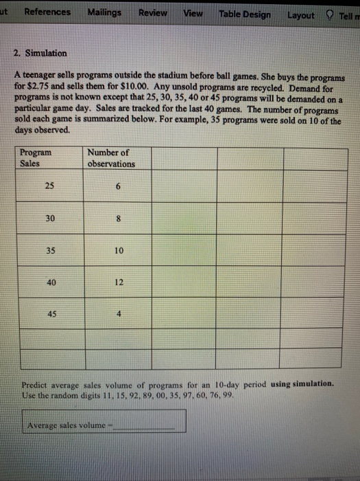 ut References Mailings Review View Table Design