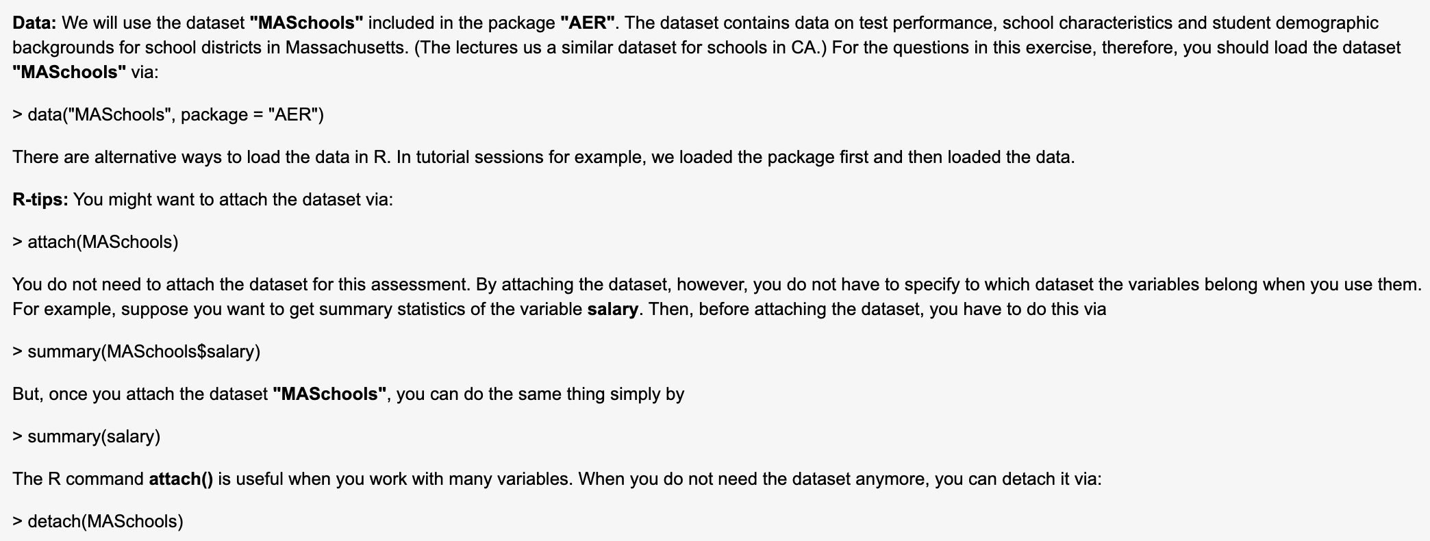 Using RStudio: Data: We will use the dataset