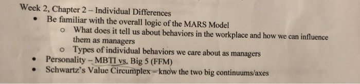 Week 2, Chapter 2 - Individual Differences Be