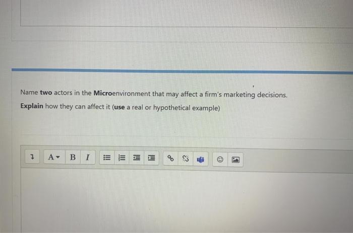 Name two actors in the Microenvironment that may