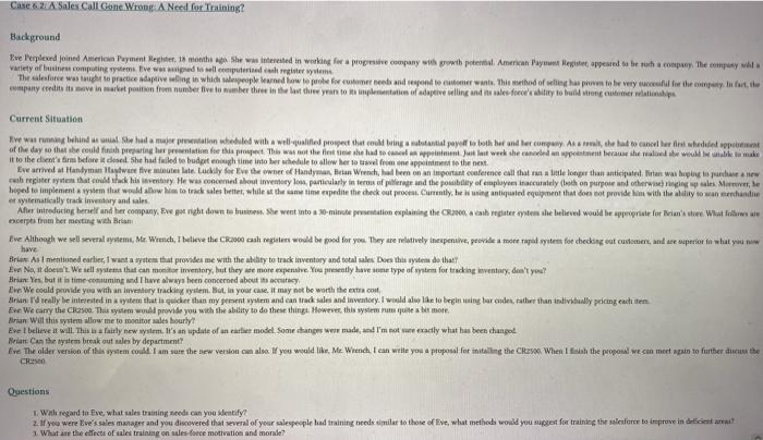 Ce Sales Call Gone Wrong A Need for camning?