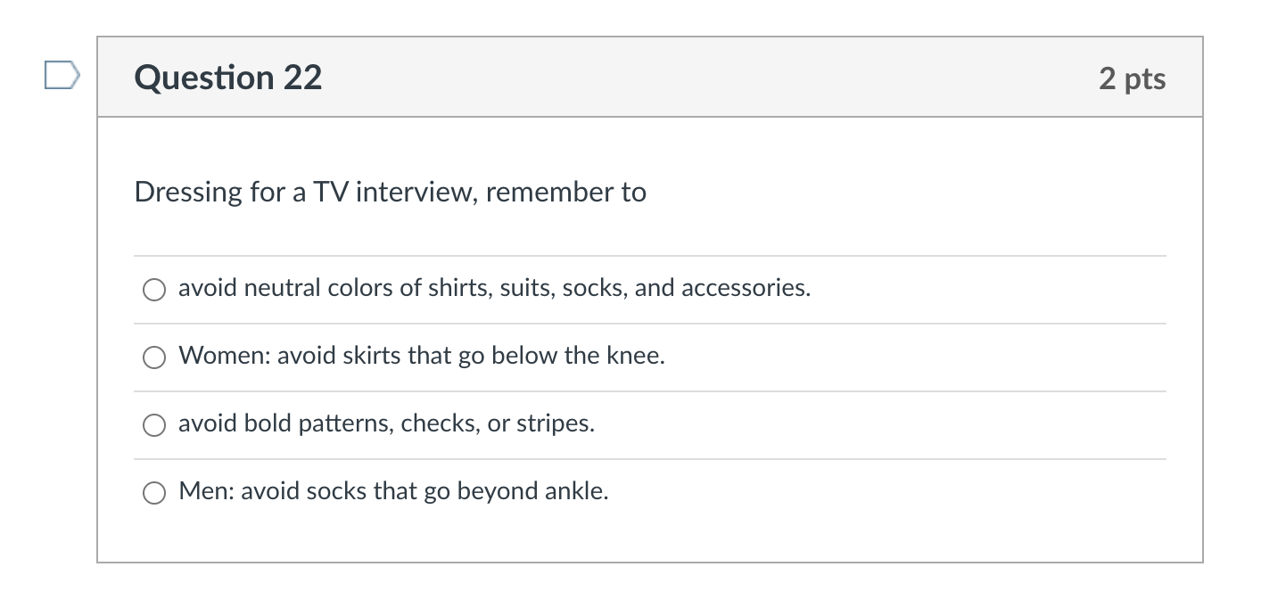Question 20 2 pts Those who support the idea of