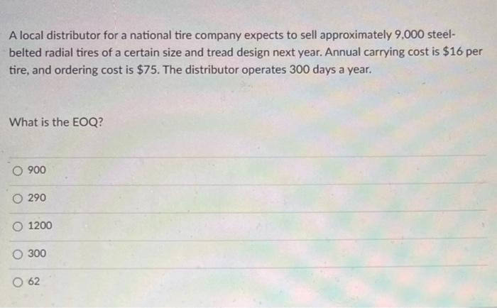 A local distributor for a national tire company