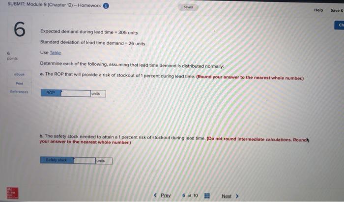SUBMIT: Module 9 (Chapter 12) -- Homework Saved