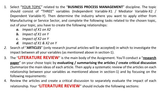 1. Select "YOUR TOPIC" related to the "BUSINESS