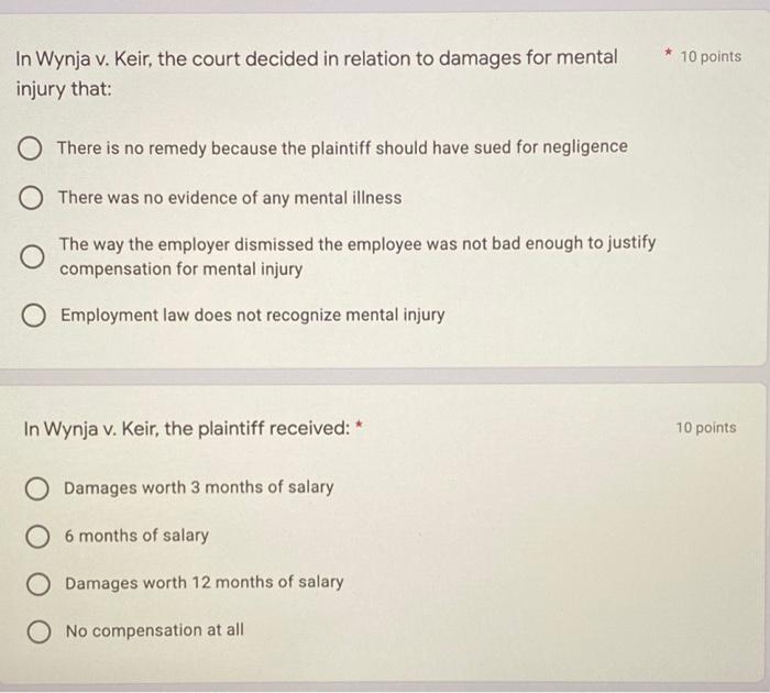 In Wynja v. Keir, the court decided in relation