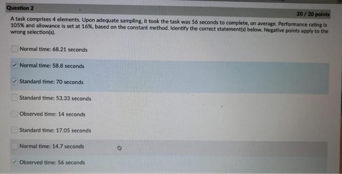 Question 2 20/20 points A task comprises 4