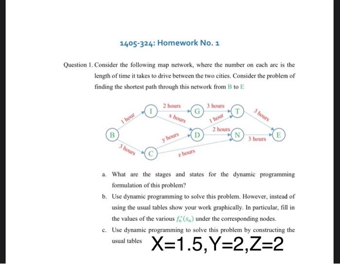 1405-324: Homework No. 1 Question 1. Consider the