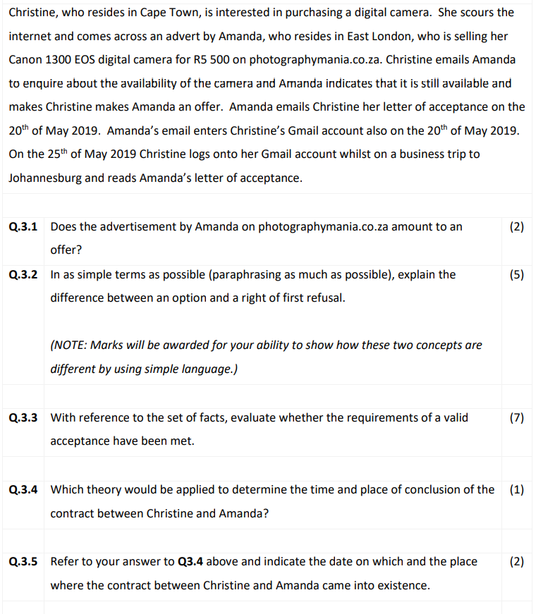 Christine, who resides in Cape Town, is