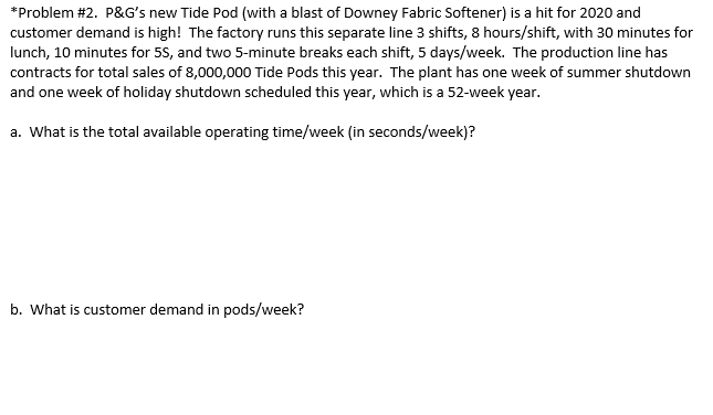 This problem is about Takt Time *Problem #2.