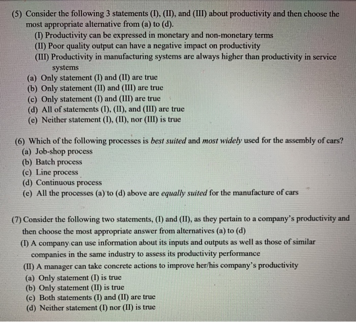 No need to show work, answer all of the