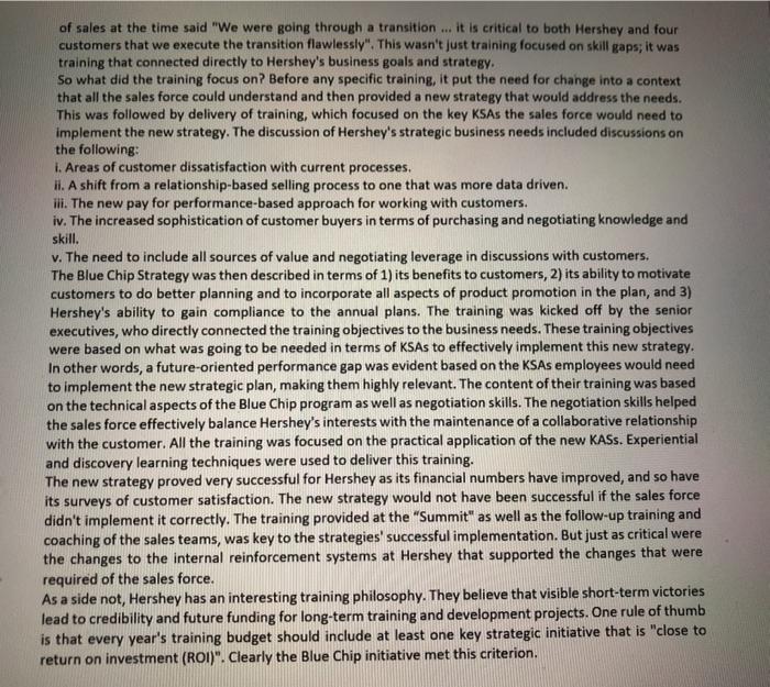 Hershey Aligns Training with Strategy Hershey