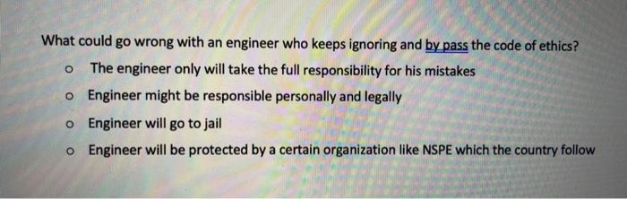 O What could go wrong with an engineer who keeps