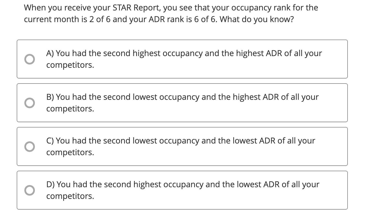 When you receive your STAR Report, you see that