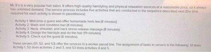 Mr. K's is a very popular hair salon. It offers