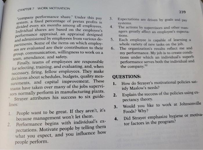 MOTTVATING WORKERS AT JOHNSONVILLE SAUSAUG When