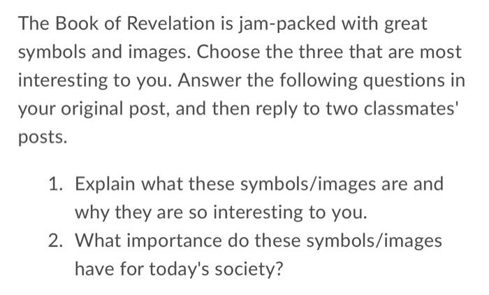 The Book of Revelation is jam-packed with great