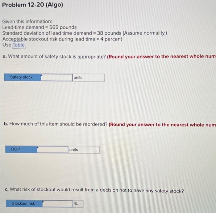 Given this information: Lead-time demand =565