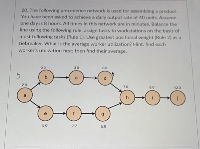 #9 ASAP PLEASE 20. The following precedence