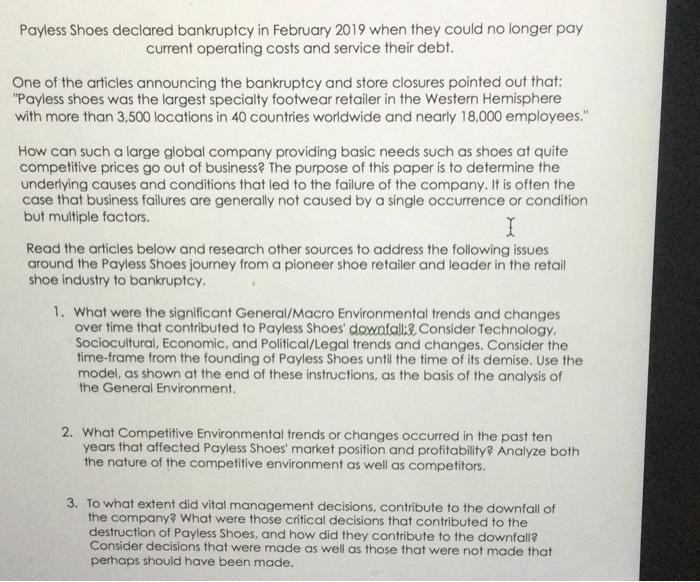 Payless Shoes declared bankruptcy in February