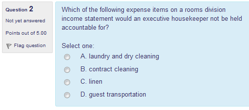 Question 2 Not yet answered Which of the