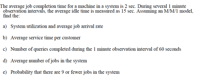 The average job completion time for a machine in
