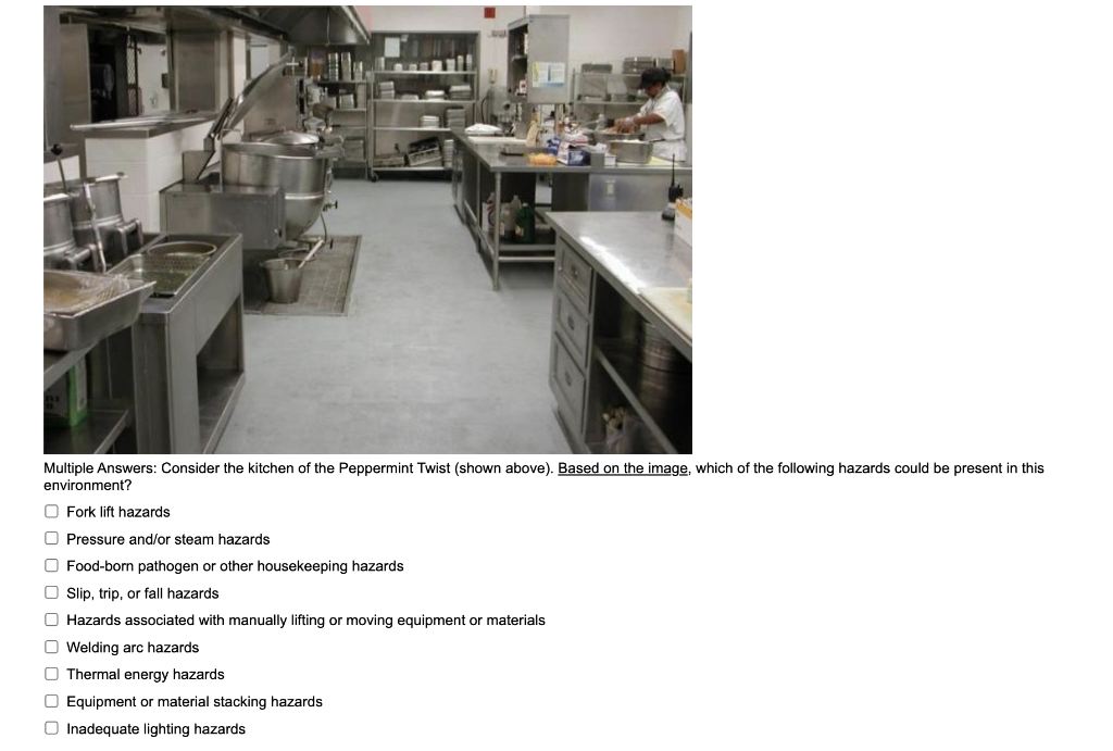 Multiple Answers: Consider the kitchen of the